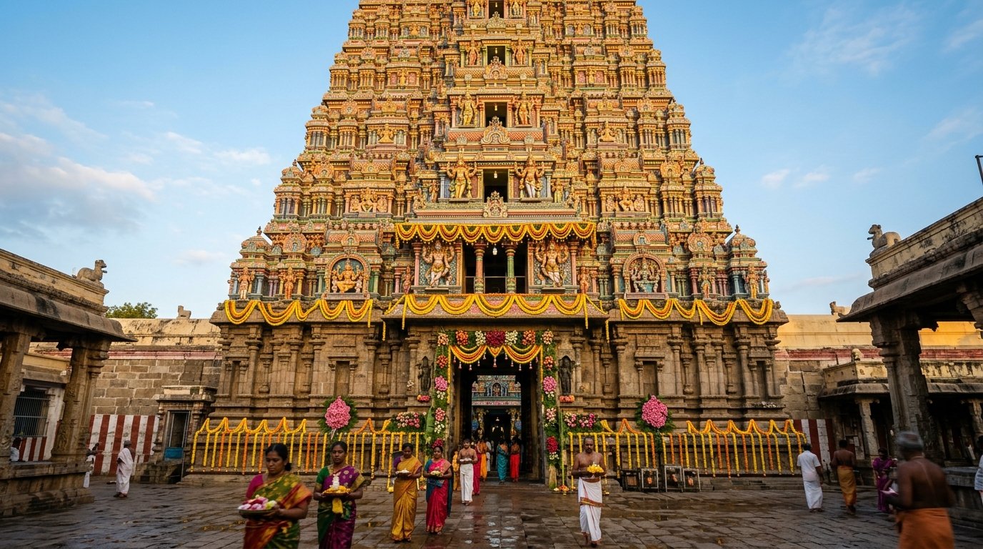 Thirukadaiyur Sacred Gopuram View